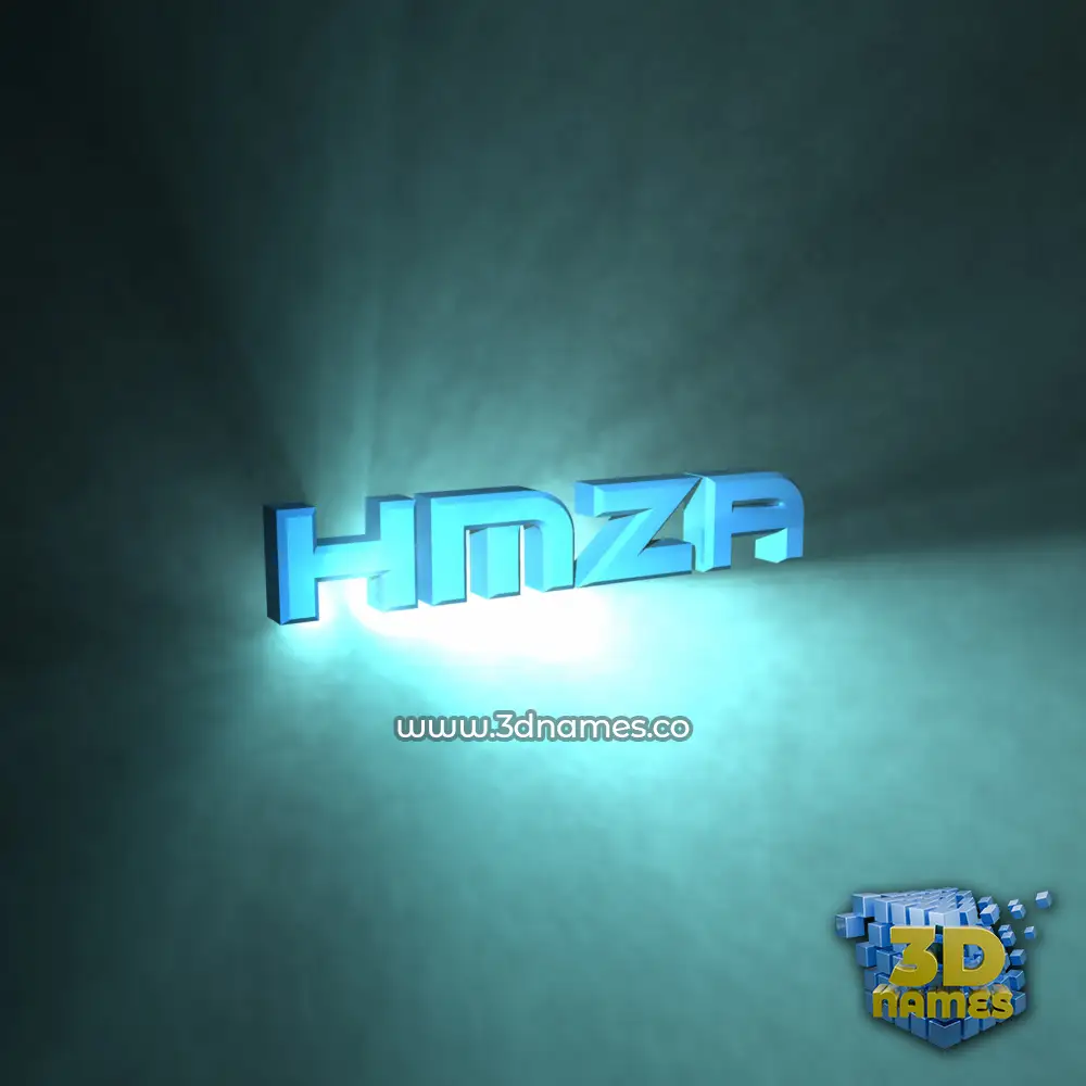 hmza in Light Shine style - 3D name wallpaper