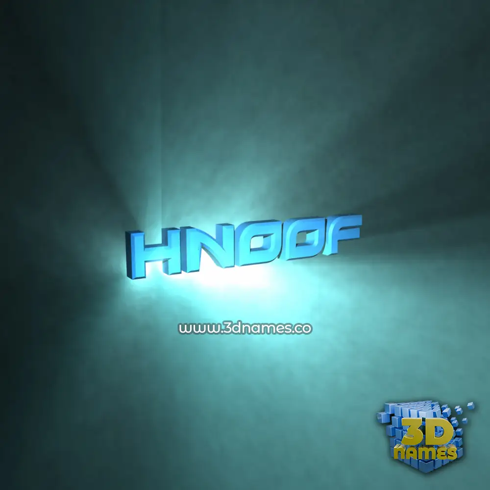 hnoof in Light Shine style - 3D name wallpaper