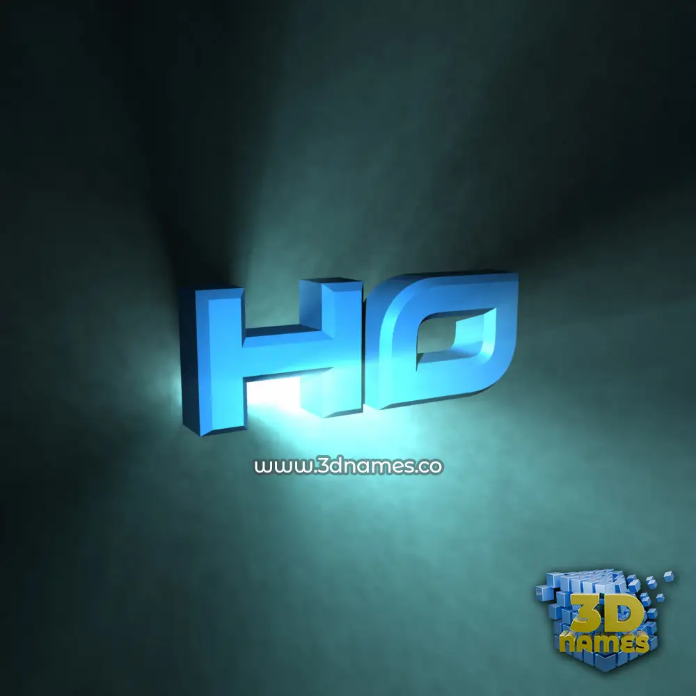 ho in Light Shine style - 3D name wallpaper