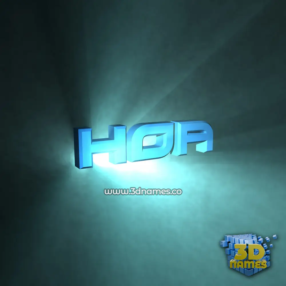 hoa in Light Shine style - 3D name wallpaper