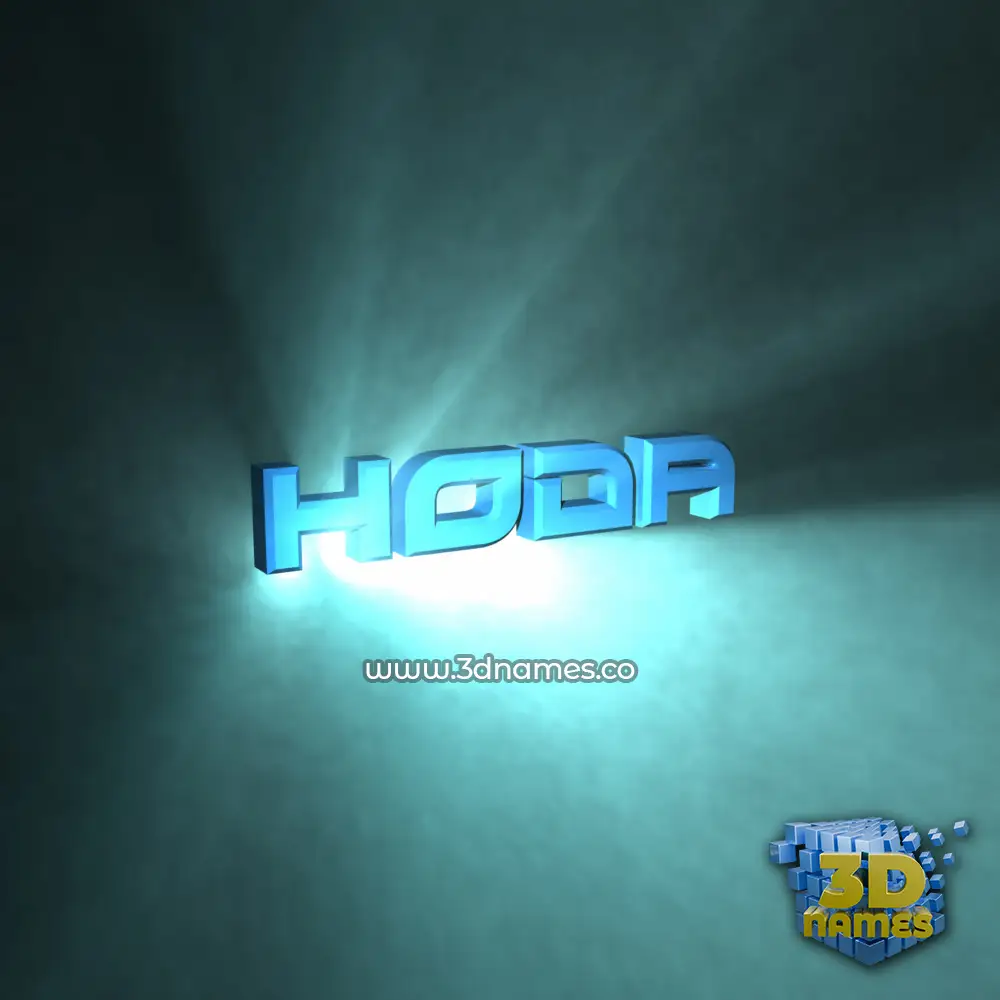 hoda in Light Shine style - 3D name wallpaper