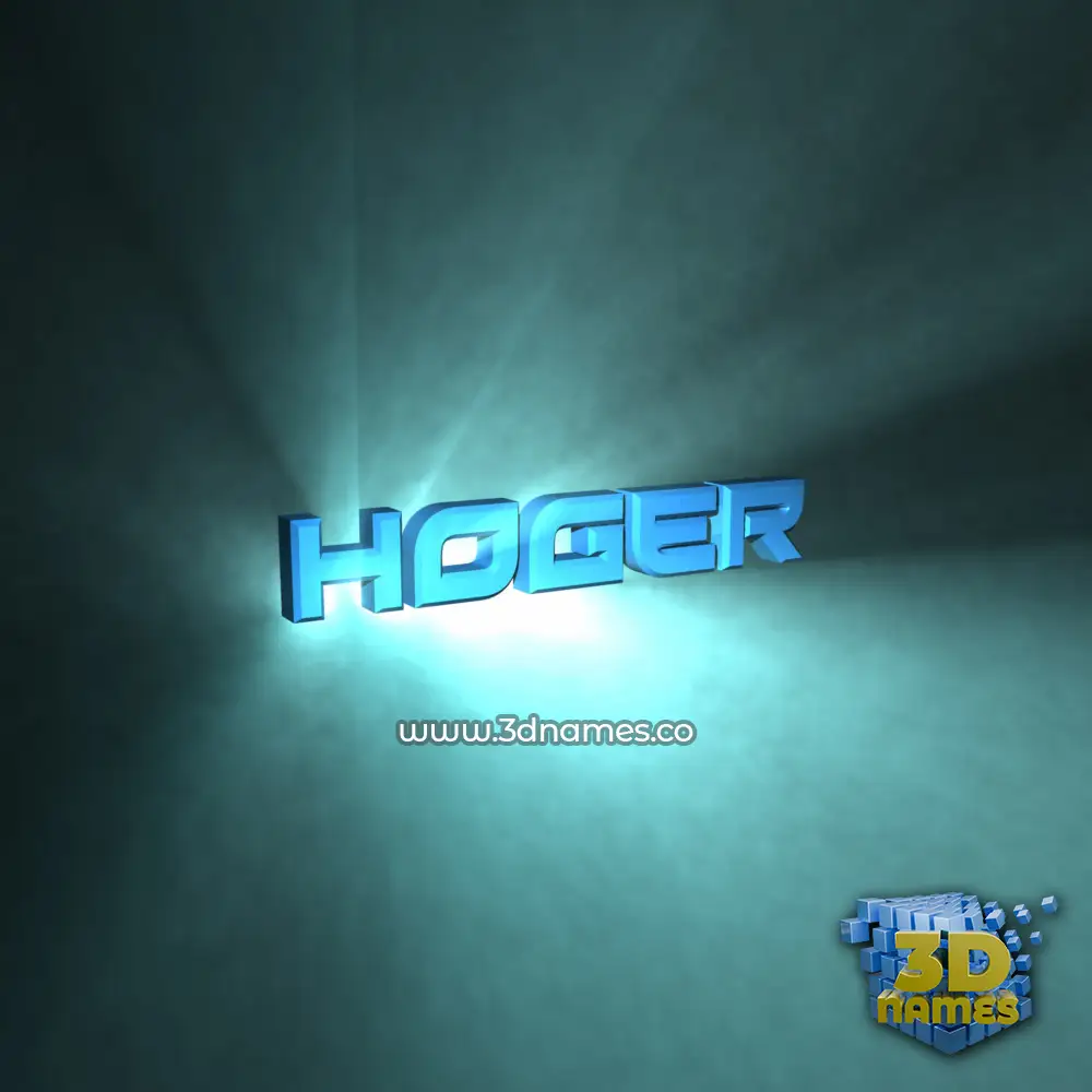 hoger in Light Shine style - 3D name wallpaper