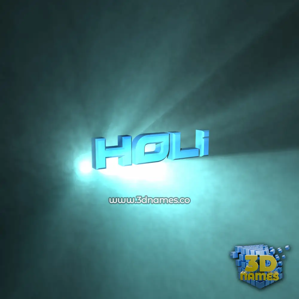 holi in Light Shine style - 3D name wallpaper