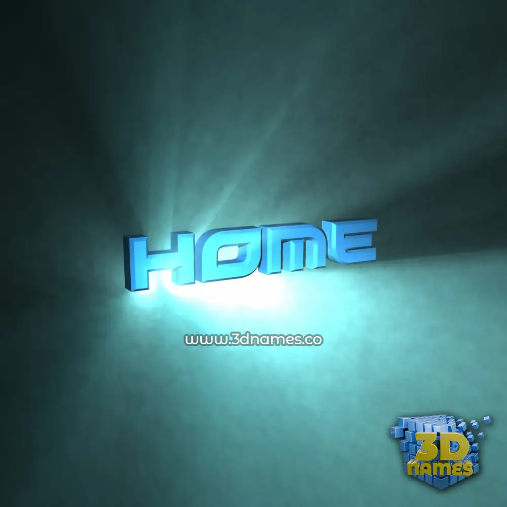 home in Light Shine style - 3D name wallpaper