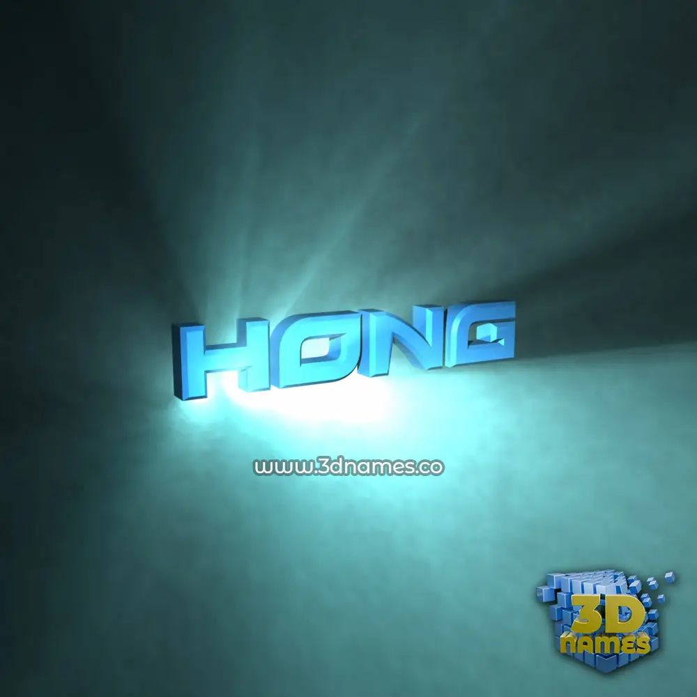 hong in Light Shine style - 3D name wallpaper