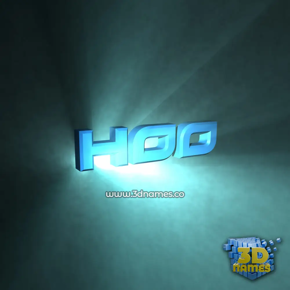 hoo in Light Shine style - 3D name wallpaper