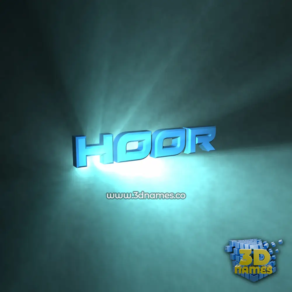 hoor in Light Shine style - 3D name wallpaper