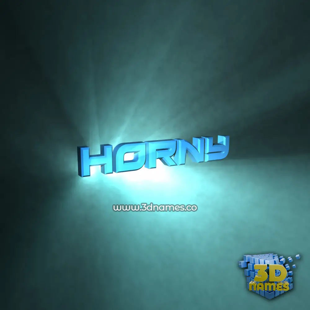 horny in Light Shine style - 3D name wallpaper