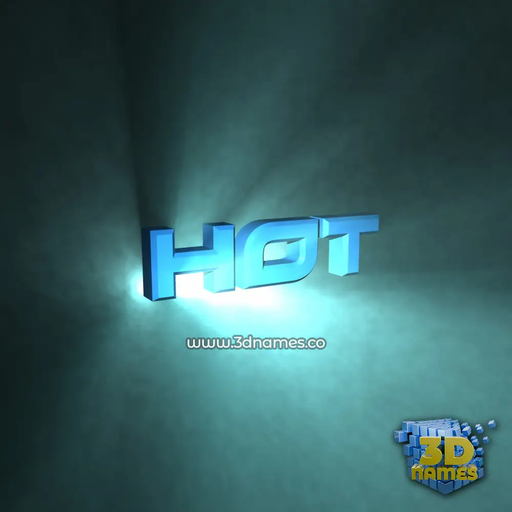 hot in Light Shine style - 3D name wallpaper