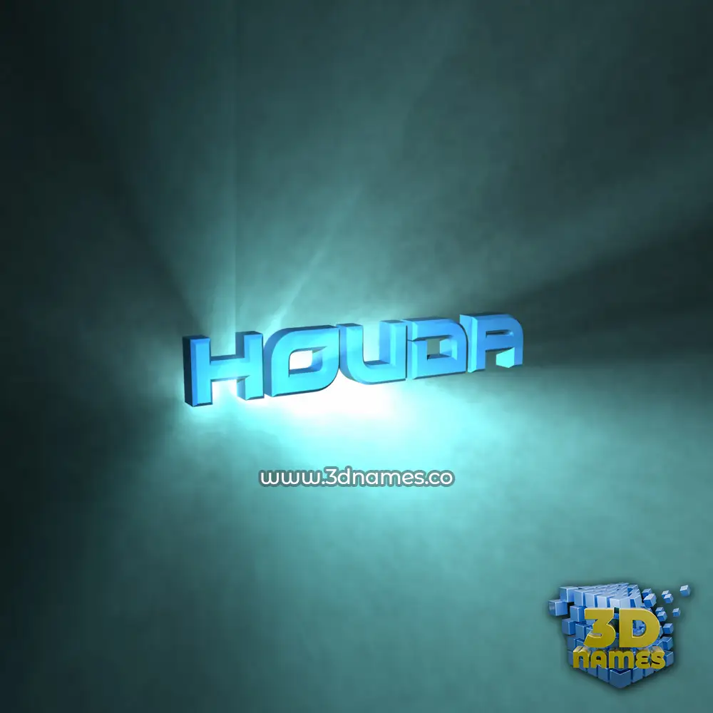 houda in Light Shine style - 3D name wallpaper