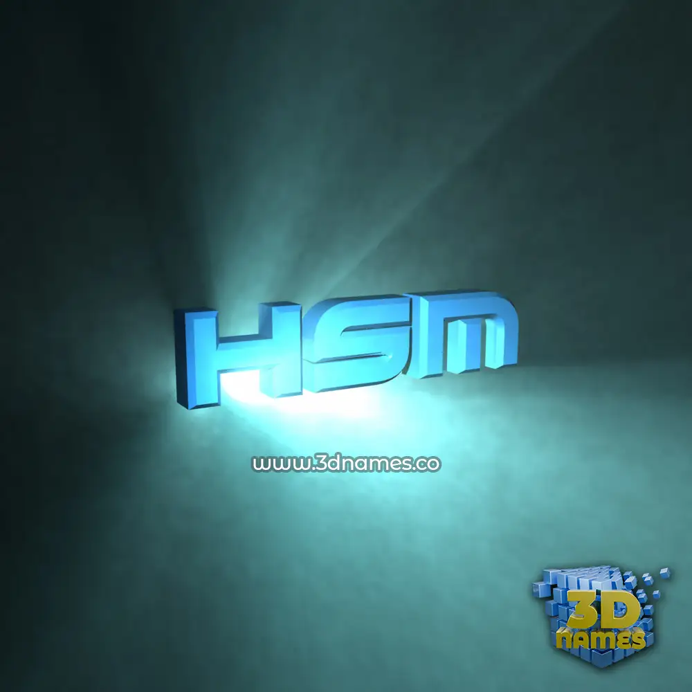 hsm in Light Shine style - 3D name wallpaper