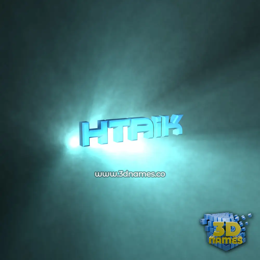 htaik in Light Shine style - 3D name wallpaper