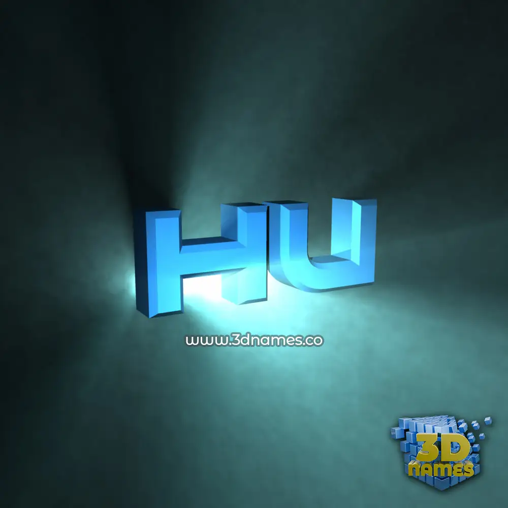 hu in Light Shine style - 3D name wallpaper