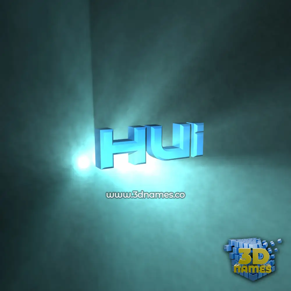 hui in Light Shine style - 3D name wallpaper