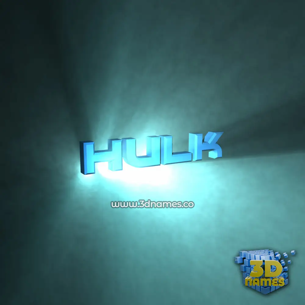 hulk in Light Shine style - 3D name wallpaper