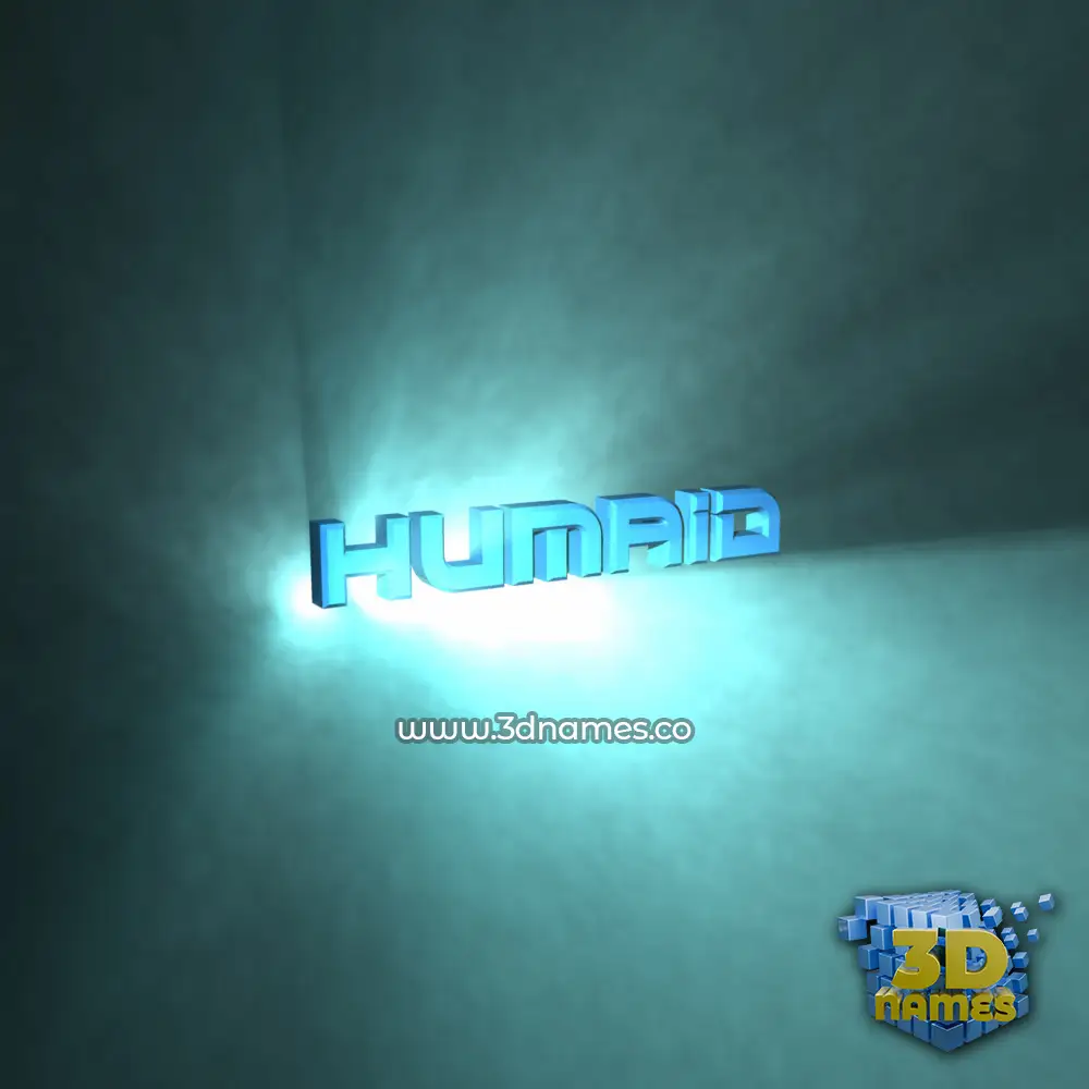 humaid in Light Shine style - 3D name wallpaper