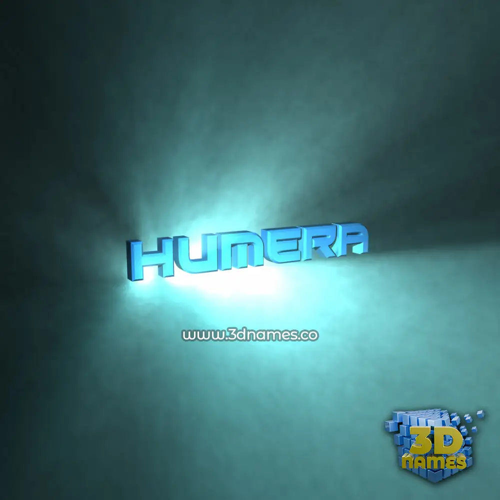 humera in Light Shine style - 3D name wallpaper
