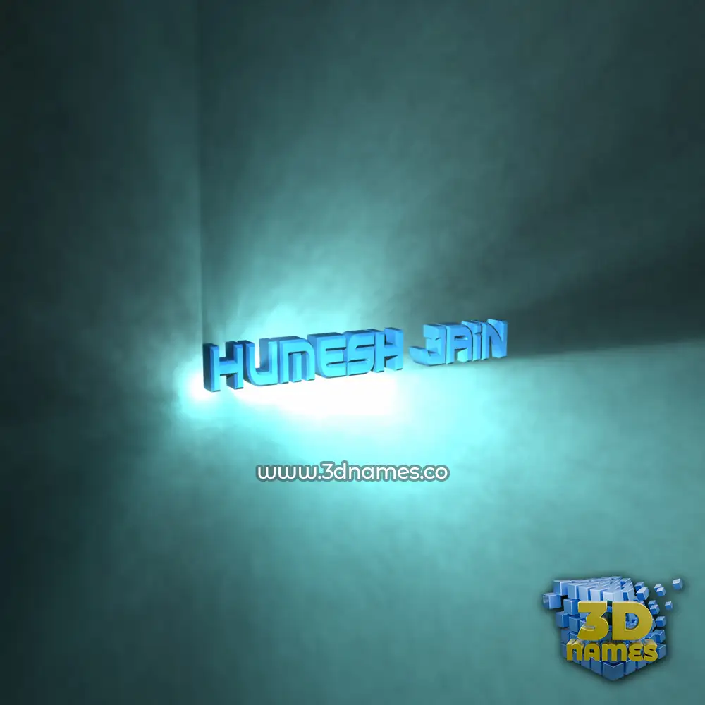 humesh jain in Light Shine style - 3D name wallpaper