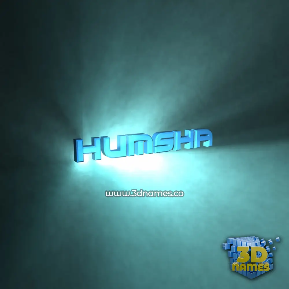 humsha in Light Shine style - 3D name wallpaper