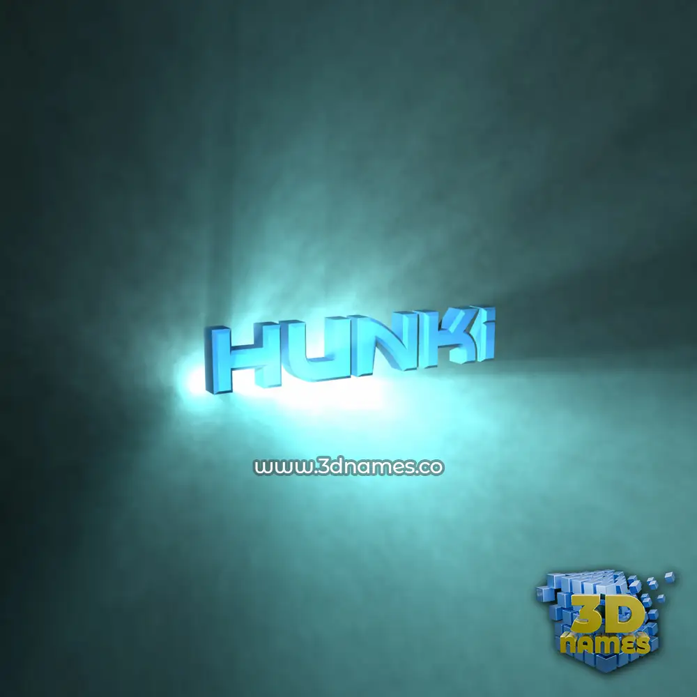 hunki in Light Shine style - 3D name wallpaper