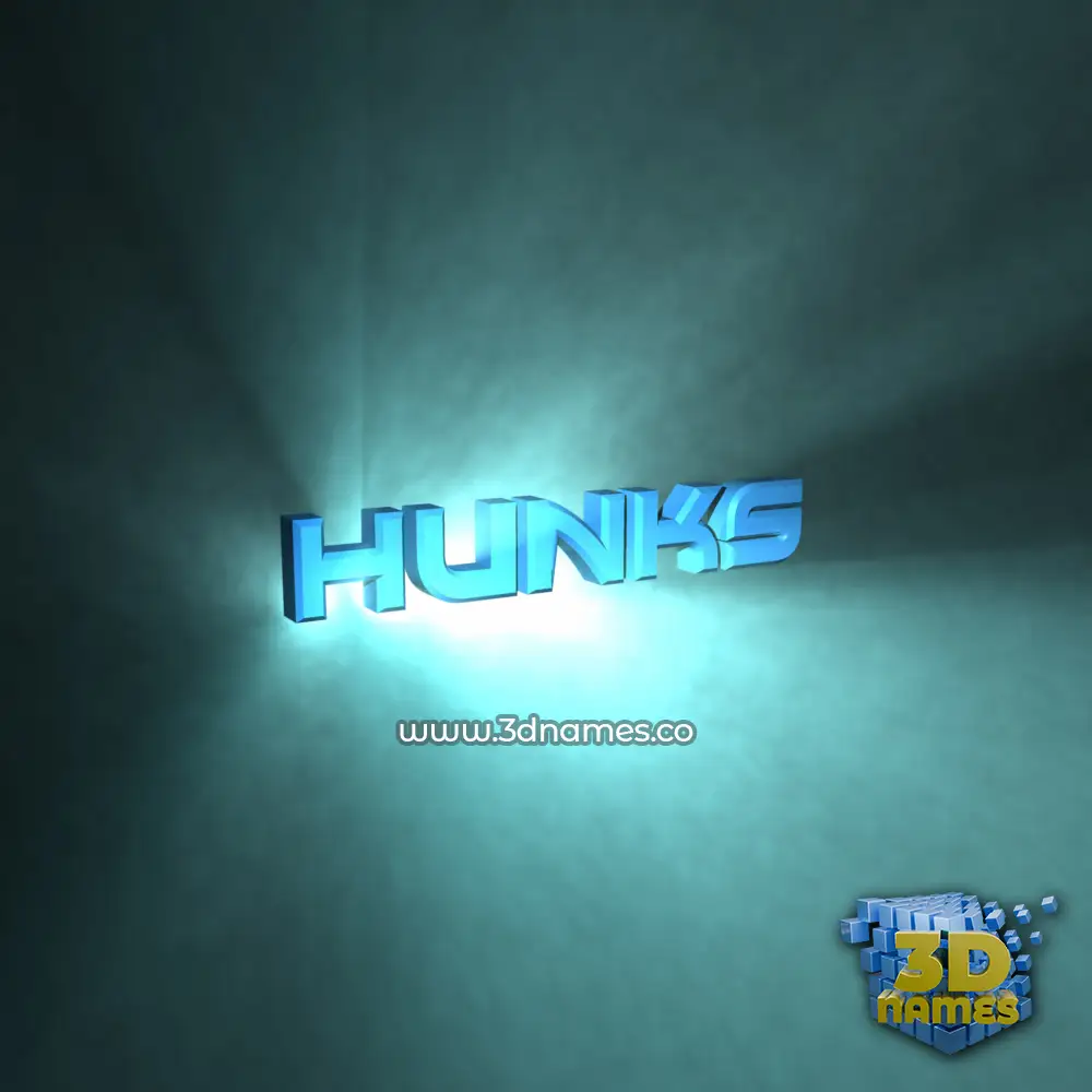hunks in Light Shine style - 3D name wallpaper