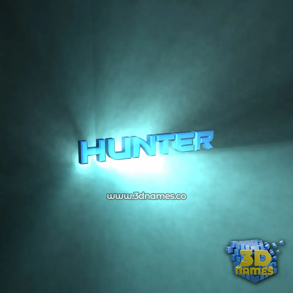 hunter in Light Shine style - 3D name wallpaper