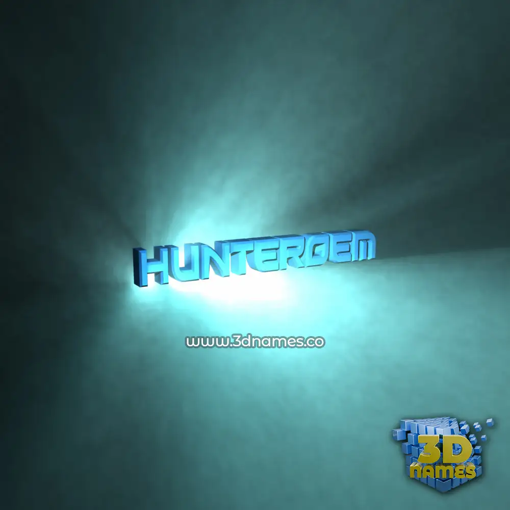 hunteroem in Light Shine style - 3D name wallpaper