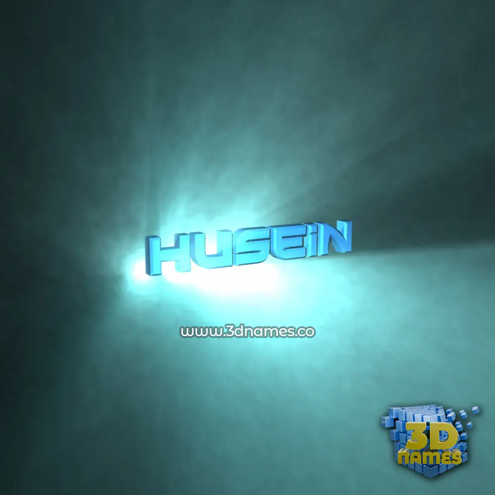 husein in Light Shine style - 3D name wallpaper