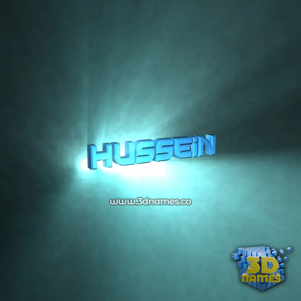 hussein in Light Shine style - 3D name wallpaper