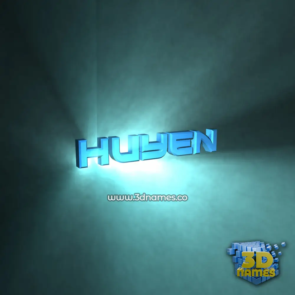huyen in Light Shine style - 3D name wallpaper