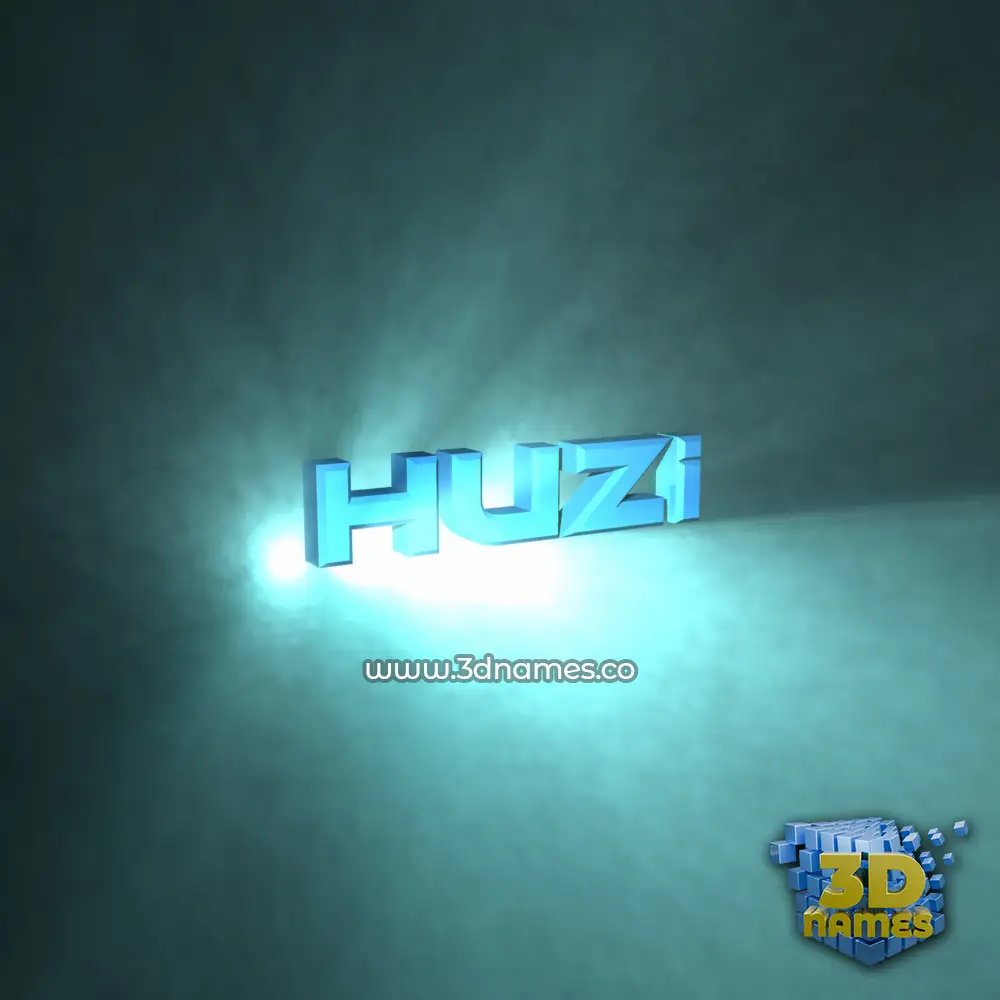 huzi in Light Shine style - 3D name wallpaper