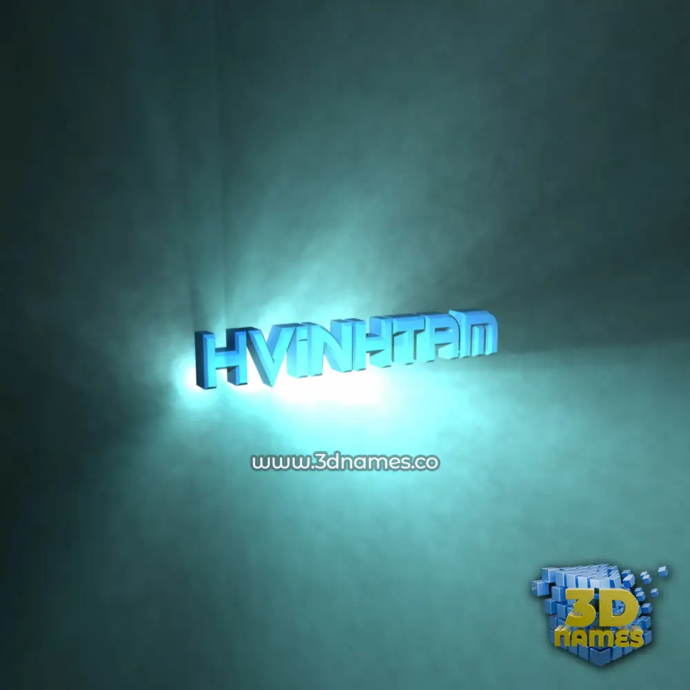 hvinhtam in Light Shine style - 3D name wallpaper