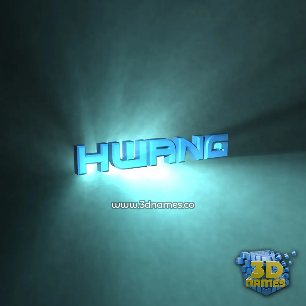 hwang in Light Shine style - 3D name wallpaper