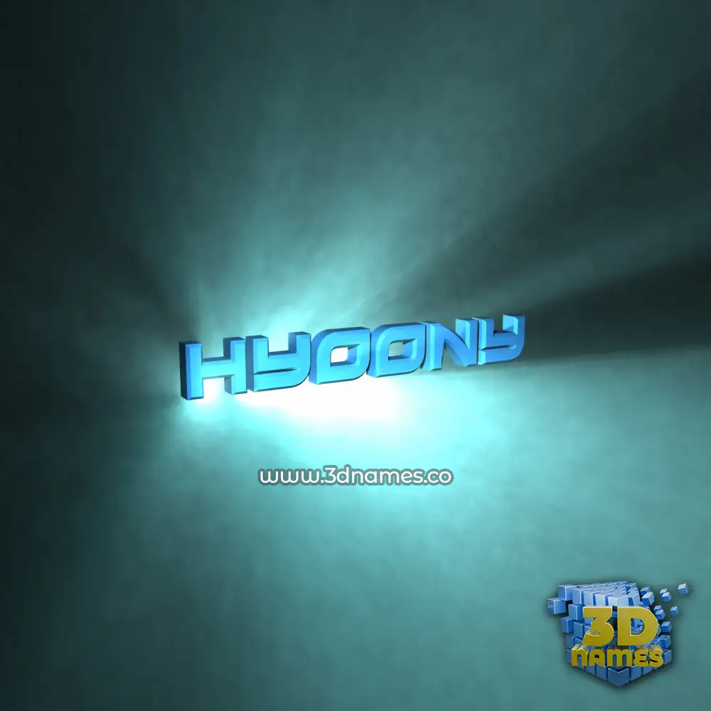 hyoony in Light Shine style - 3D name wallpaper