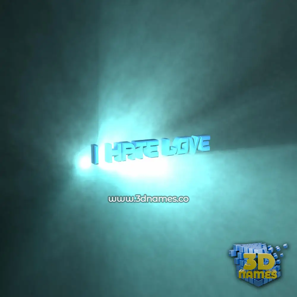i hate love in Light Shine style - 3D name wallpaper