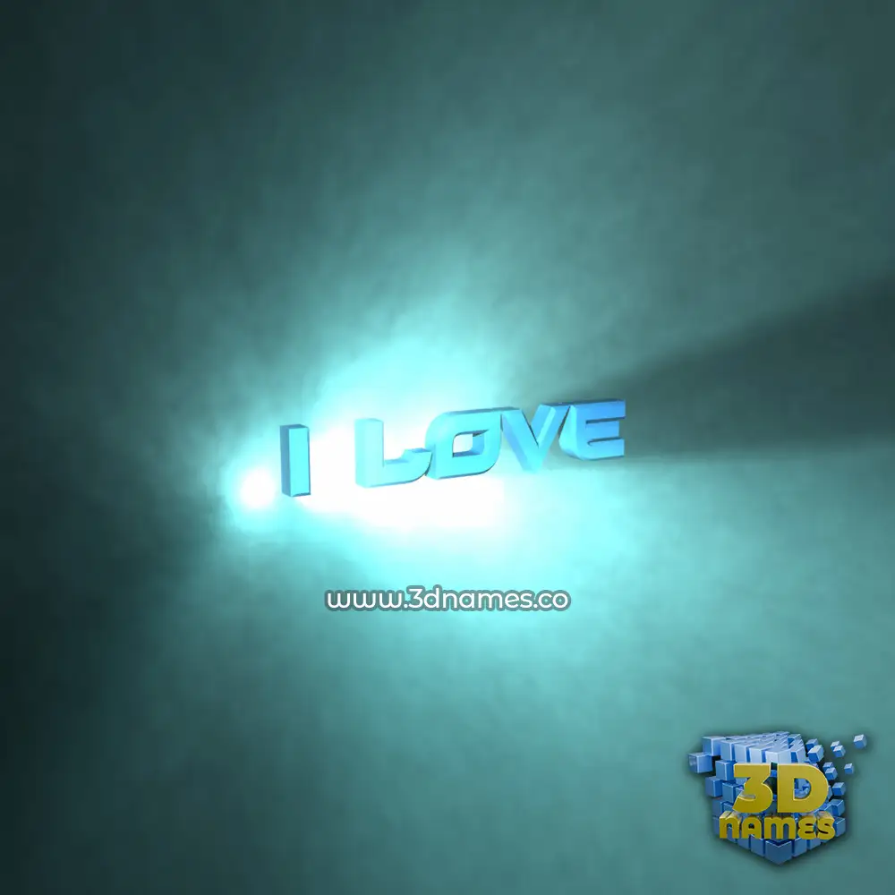 i love in Light Shine style - 3D name wallpaper