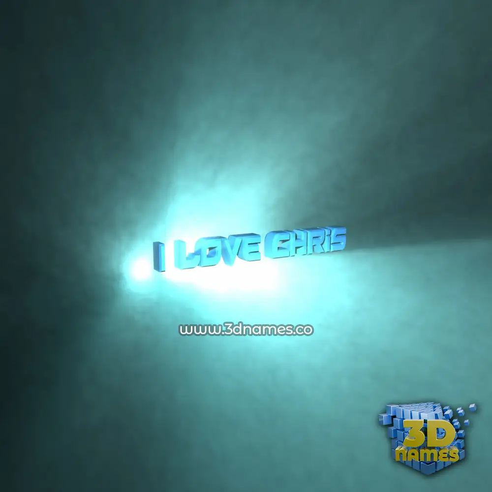 i love chris in Light Shine style - 3D name wallpaper