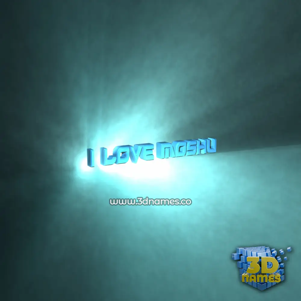 i love moshu in Light Shine style - 3D name wallpaper