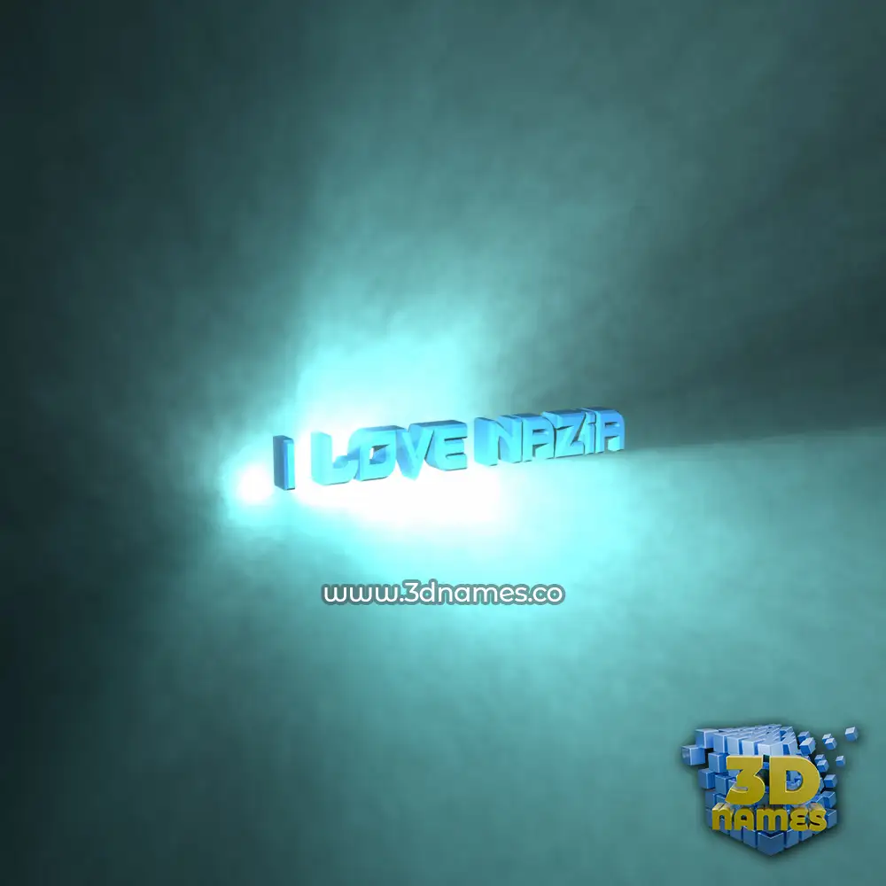 i love nazia in Light Shine style - 3D name wallpaper