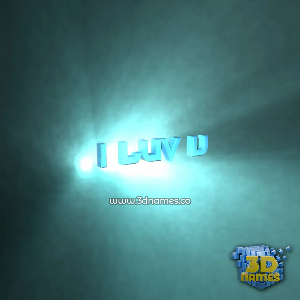 i luv u in Light Shine style - 3D name wallpaper