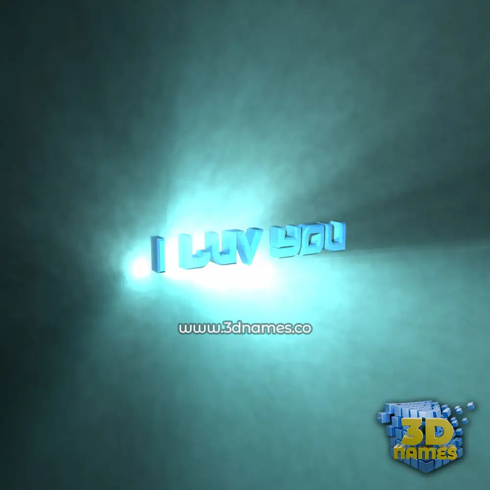 i luv you in Light Shine style - 3D name wallpaper