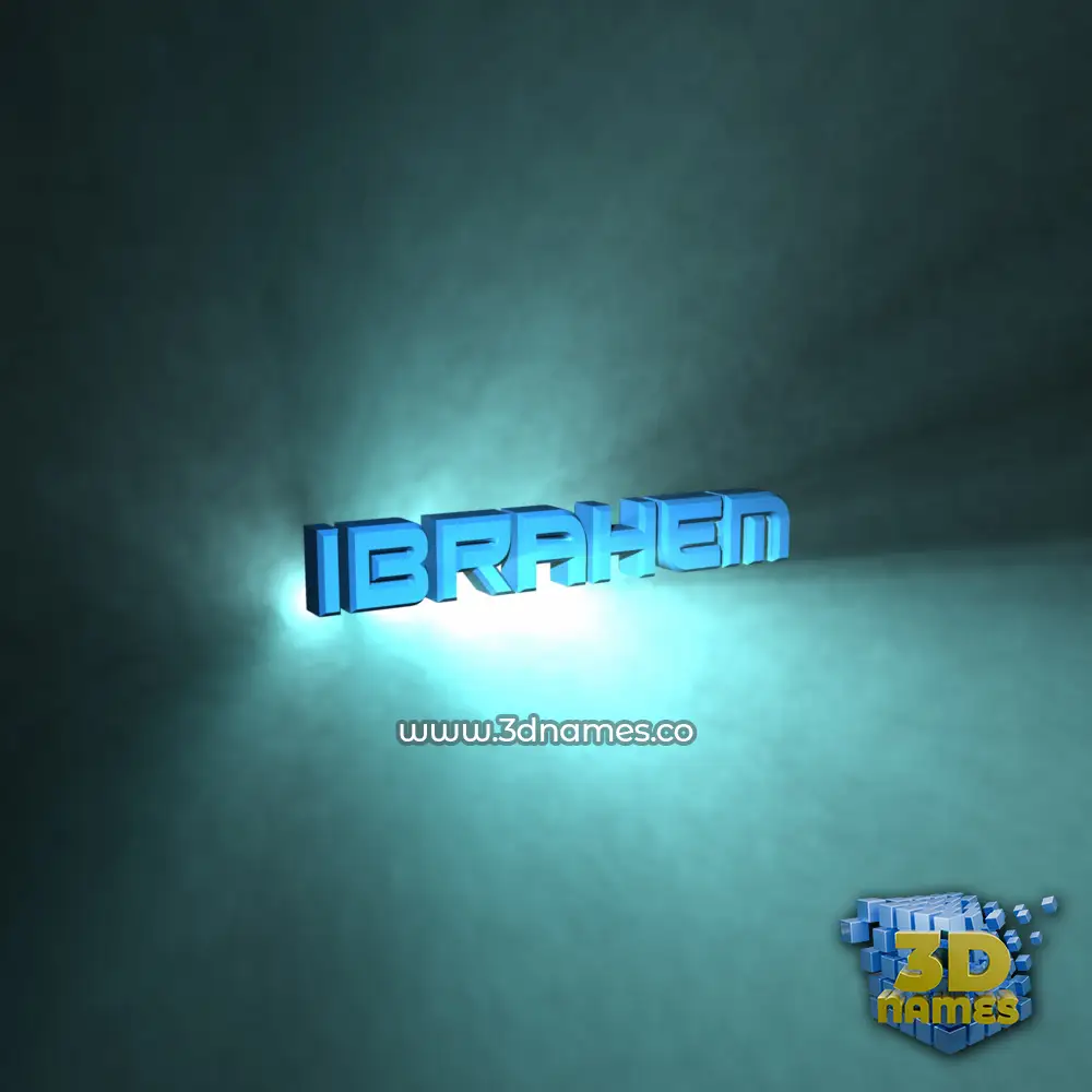 ibrahem in Light Shine style - 3D name wallpaper