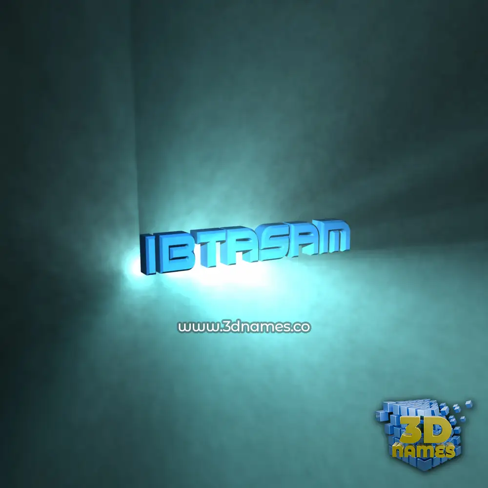 ibtasam in Light Shine style - 3D name wallpaper