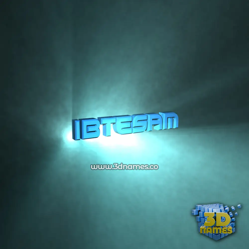 ibtesam in Light Shine style - 3D name wallpaper