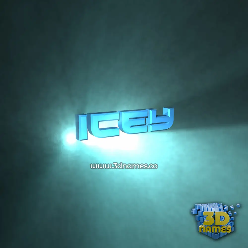 icey in Light Shine style - 3D name wallpaper