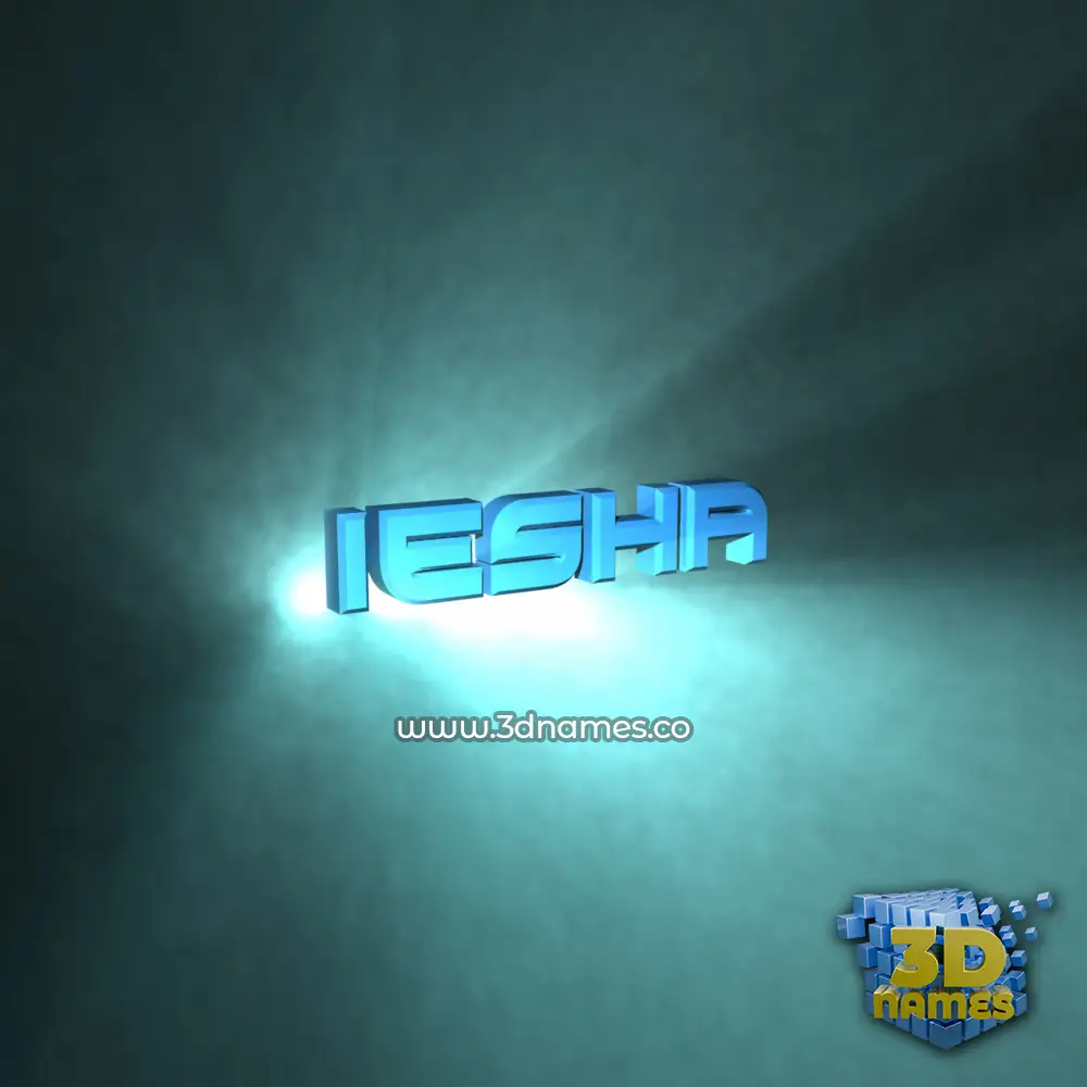 iesha in Light Shine style - 3D name wallpaper