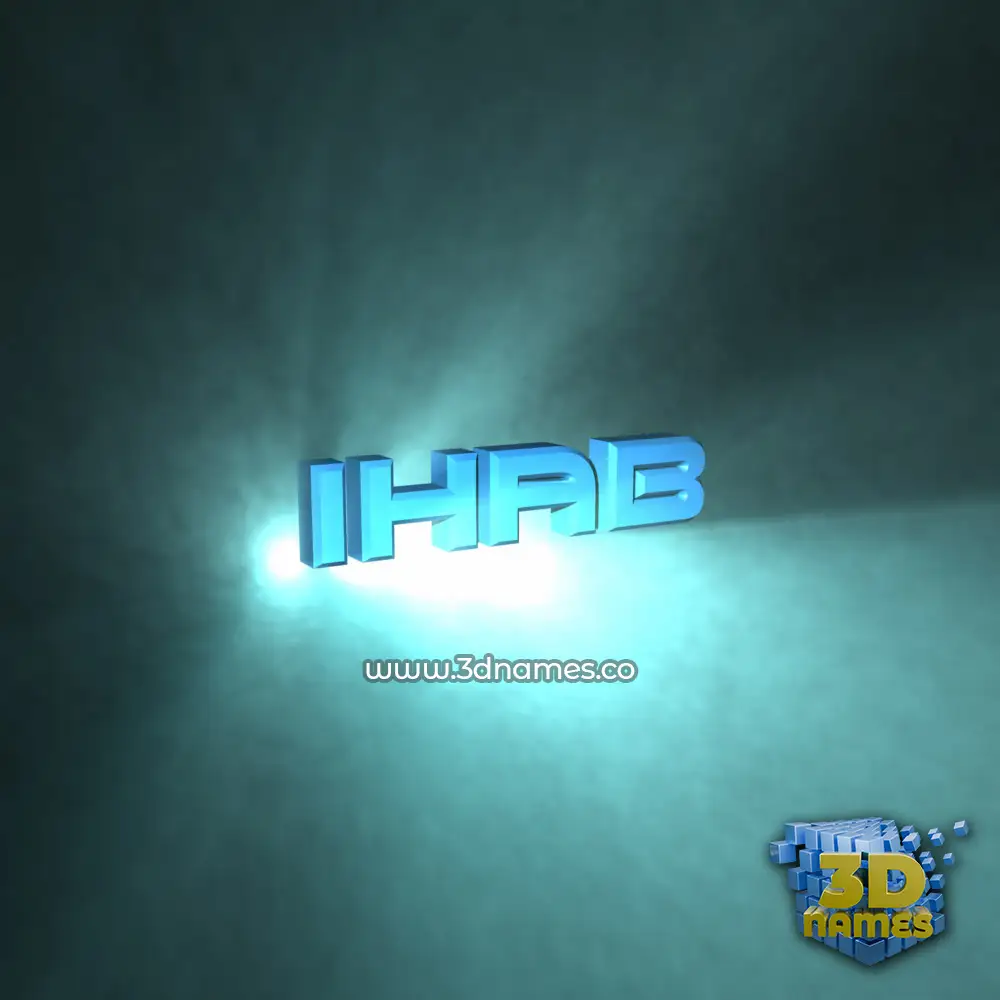 ihab in Light Shine style - 3D name wallpaper