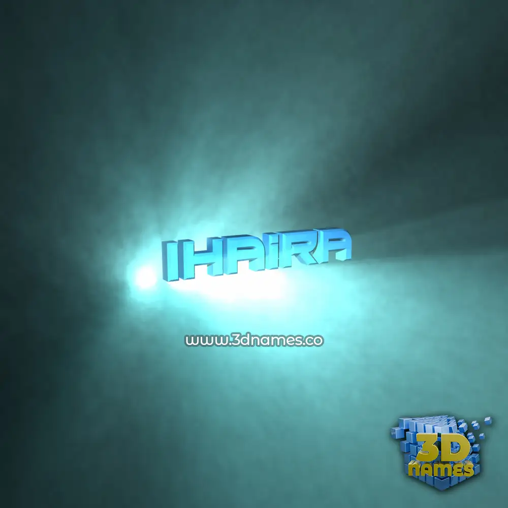 ihaira in Light Shine style - 3D name wallpaper