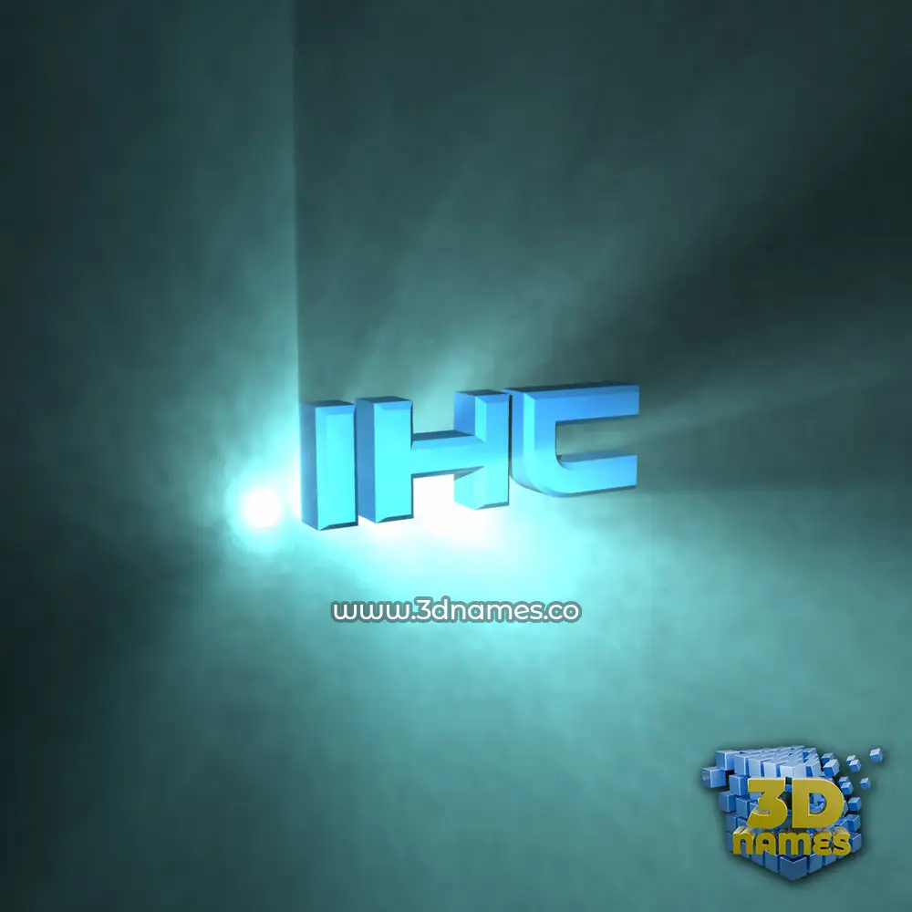 ihc in Light Shine style - 3D name wallpaper