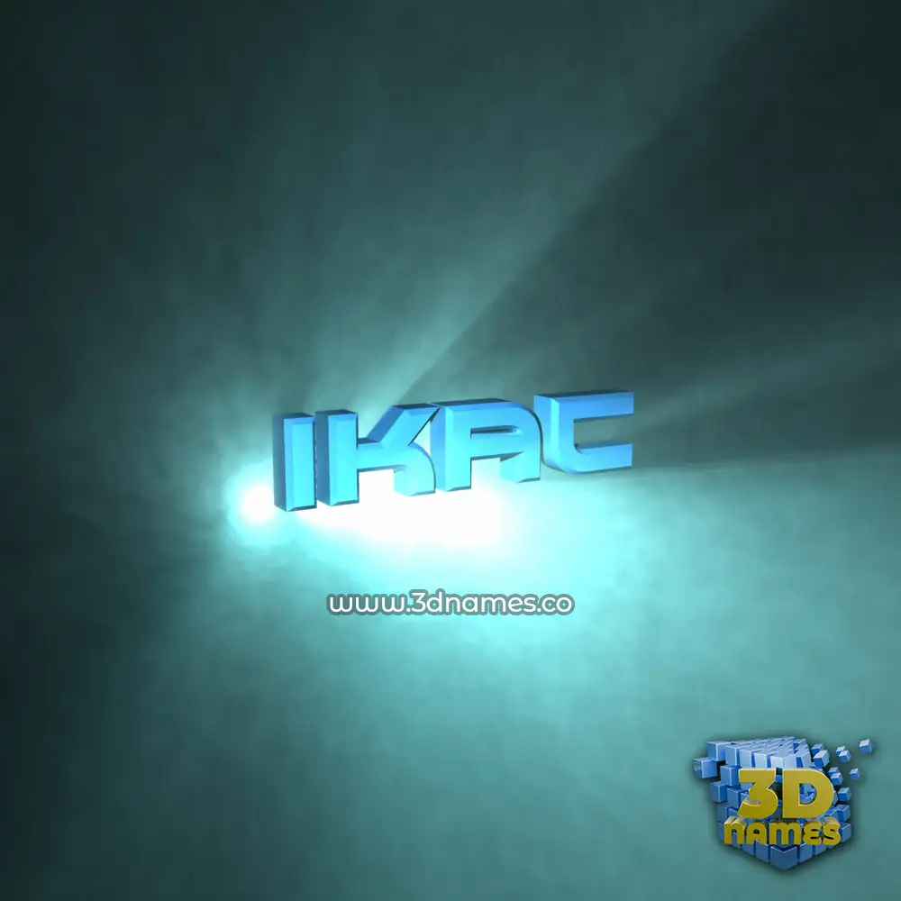 ikac in Light Shine style - 3D name wallpaper